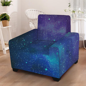 Purple Turquoise Galaxy Space Print Armchair Slipcover