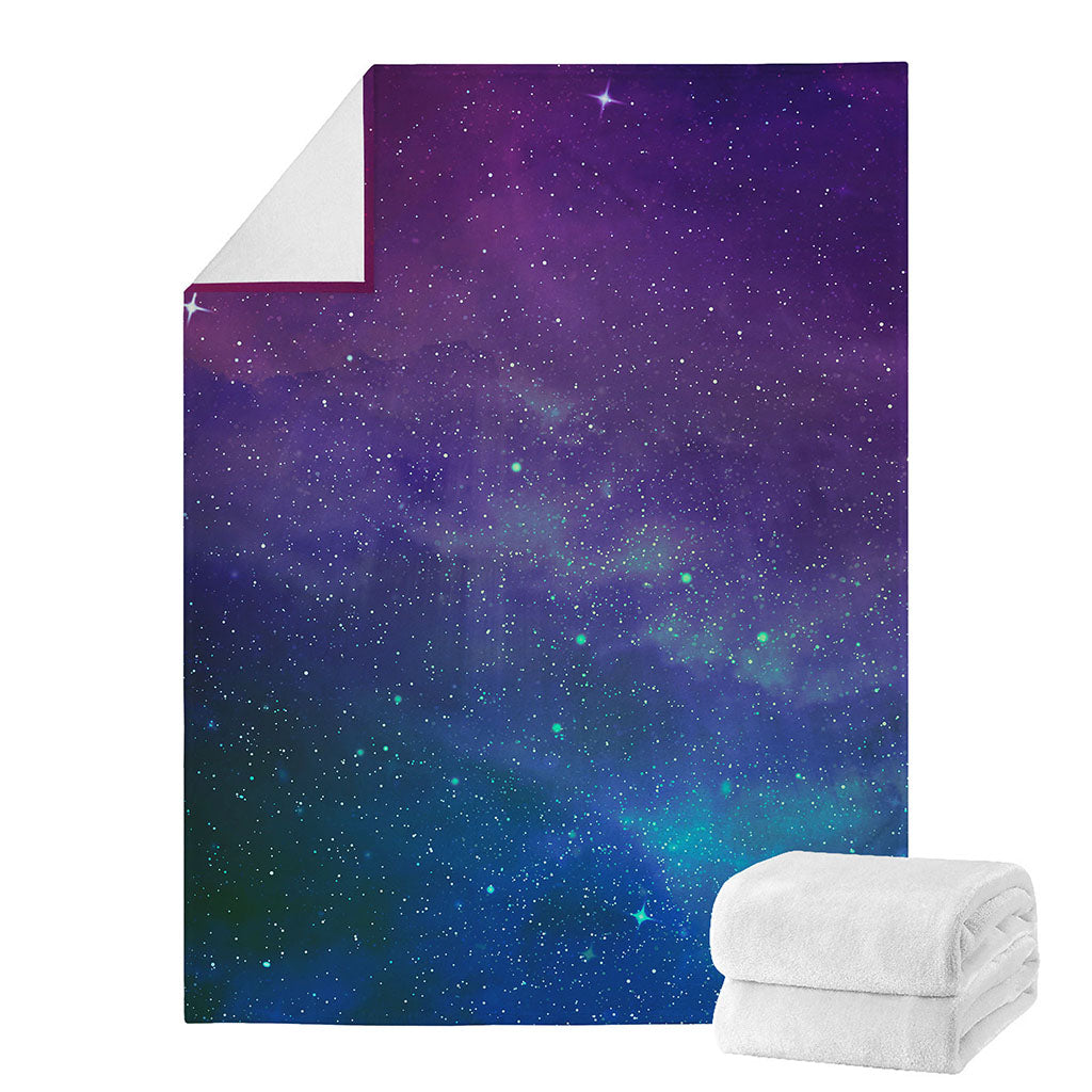 Purple Turquoise Galaxy Space Print Blanket