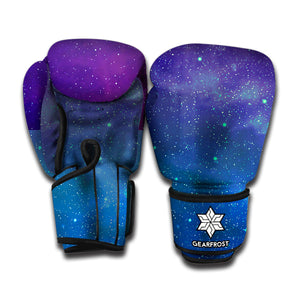 Purple Turquoise Galaxy Space Print Boxing Gloves