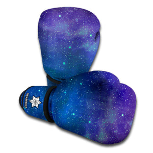 Purple Turquoise Galaxy Space Print Boxing Gloves