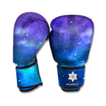 Purple Turquoise Galaxy Space Print Boxing Gloves