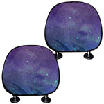 Purple Turquoise Galaxy Space Print Car Headrest Covers