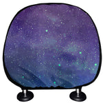 Purple Turquoise Galaxy Space Print Car Headrest Covers