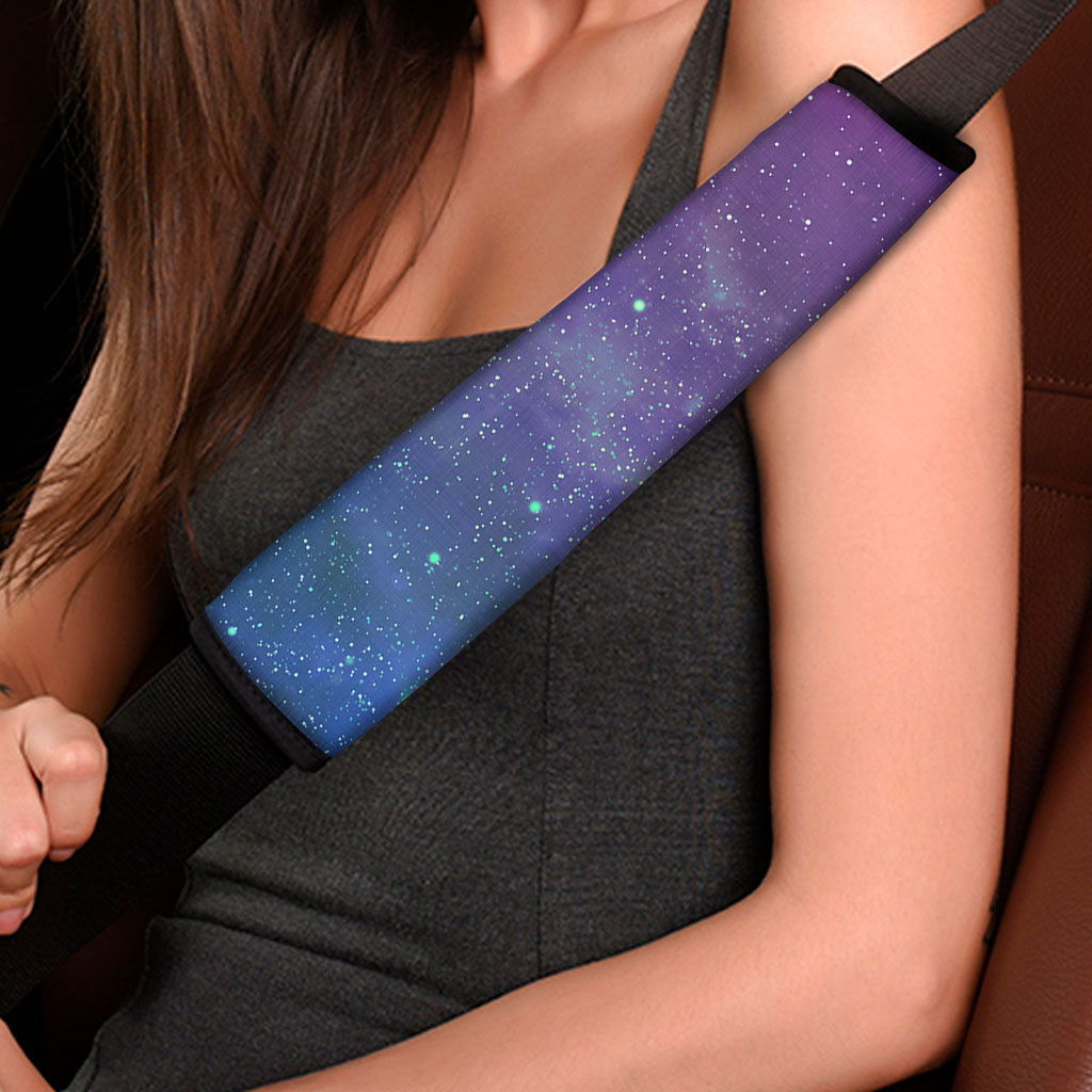 Purple Turquoise Galaxy Space Print Car Seat Belt Covers