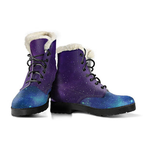 Purple Turquoise Galaxy Space Print Comfy Boots GearFrost
