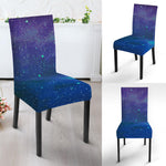 Purple Turquoise Galaxy Space Print Dining Chair Slipcover