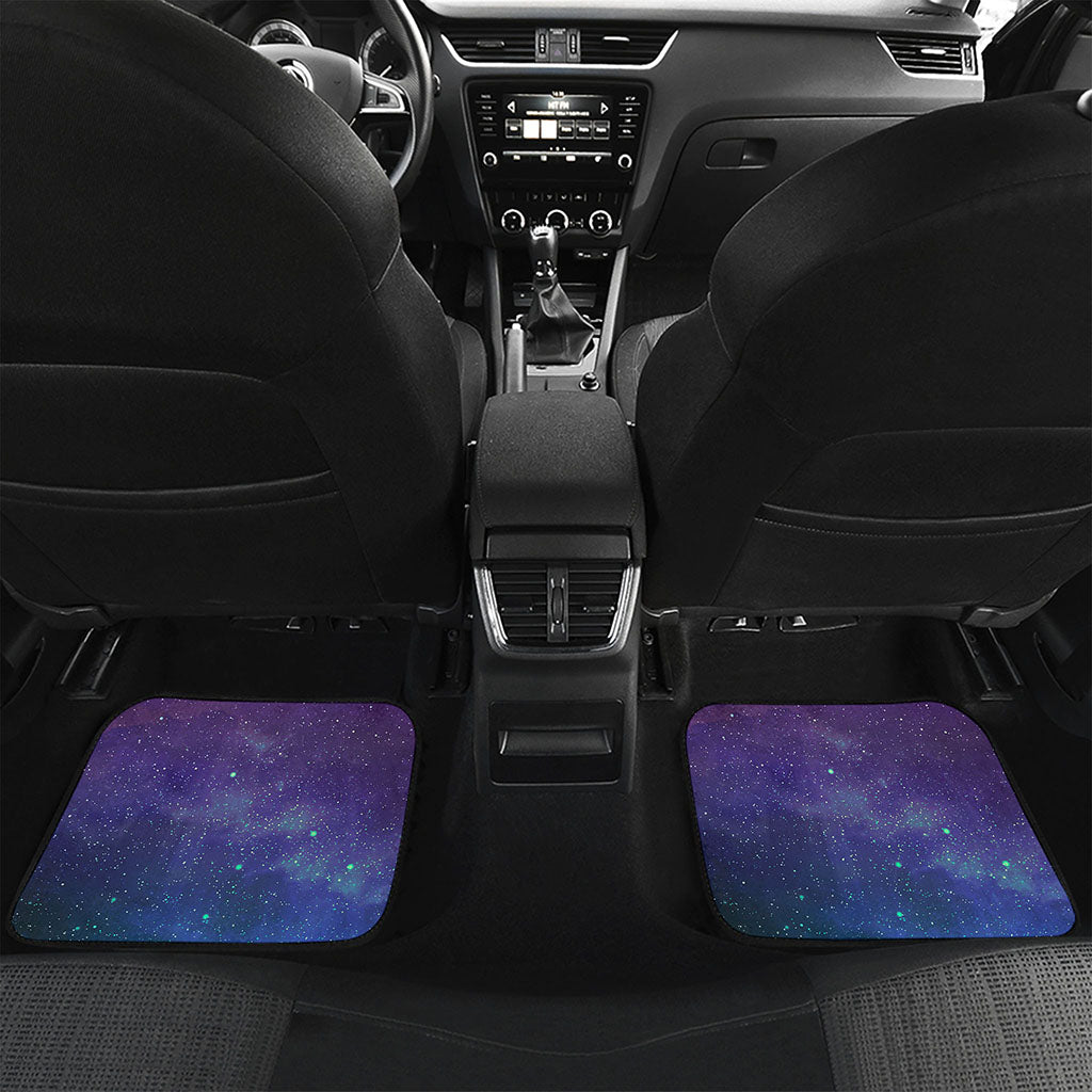 Purple Turquoise Galaxy Space Print Front and Back Car Floor Mats