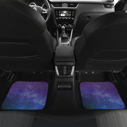 Purple Turquoise Galaxy Space Print Front and Back Car Floor Mats