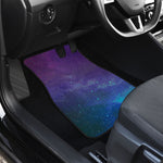 Purple Turquoise Galaxy Space Print Front and Back Car Floor Mats