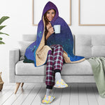 Purple Turquoise Galaxy Space Print Hooded Blanket