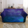 Purple Turquoise Galaxy Space Print Loveseat Slipcover