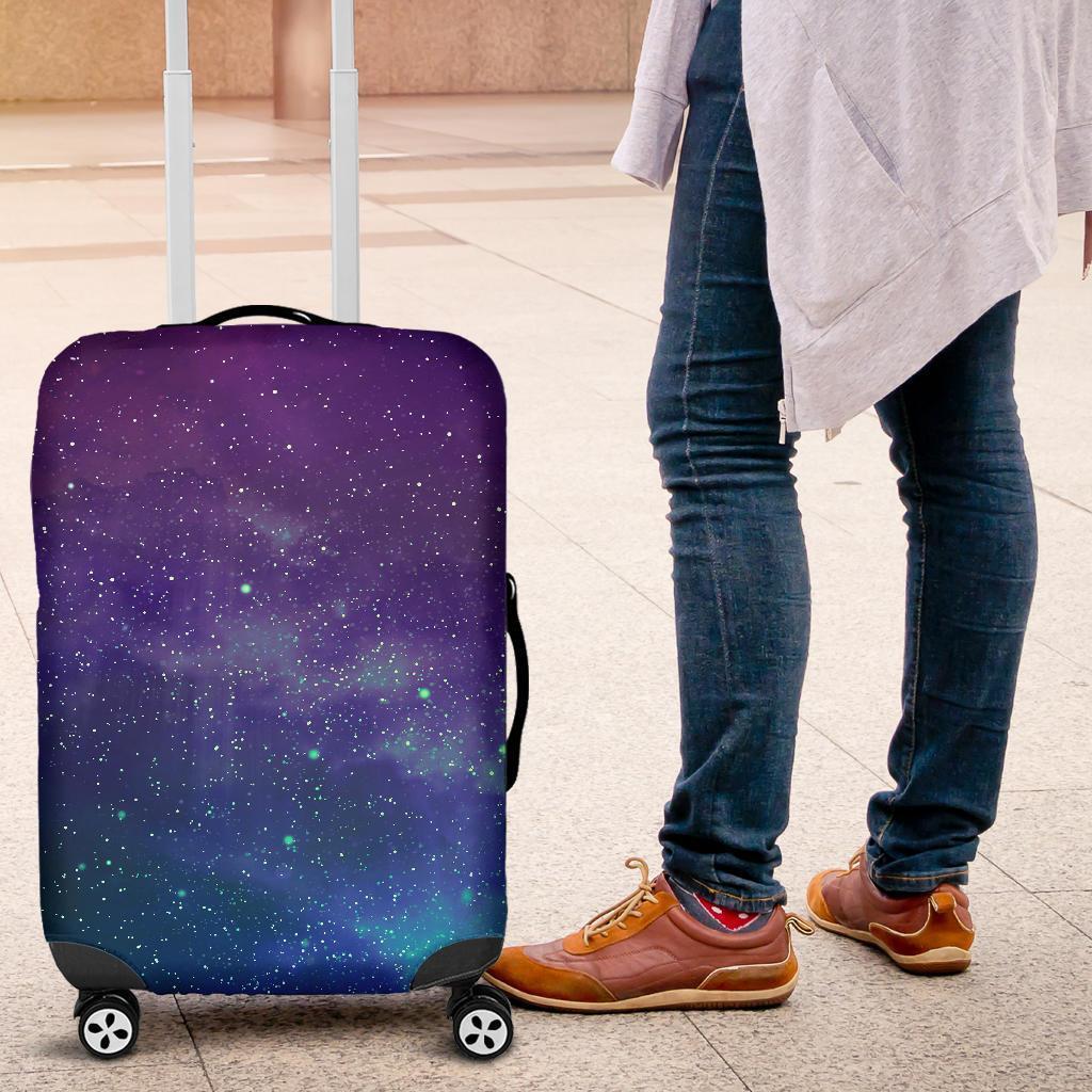 Purple Turquoise Galaxy Space Print Luggage Cover GearFrost