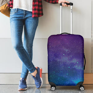 Purple Turquoise Galaxy Space Print Luggage Cover GearFrost