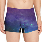 Purple Turquoise Galaxy Space Print Men's Boxer Briefs