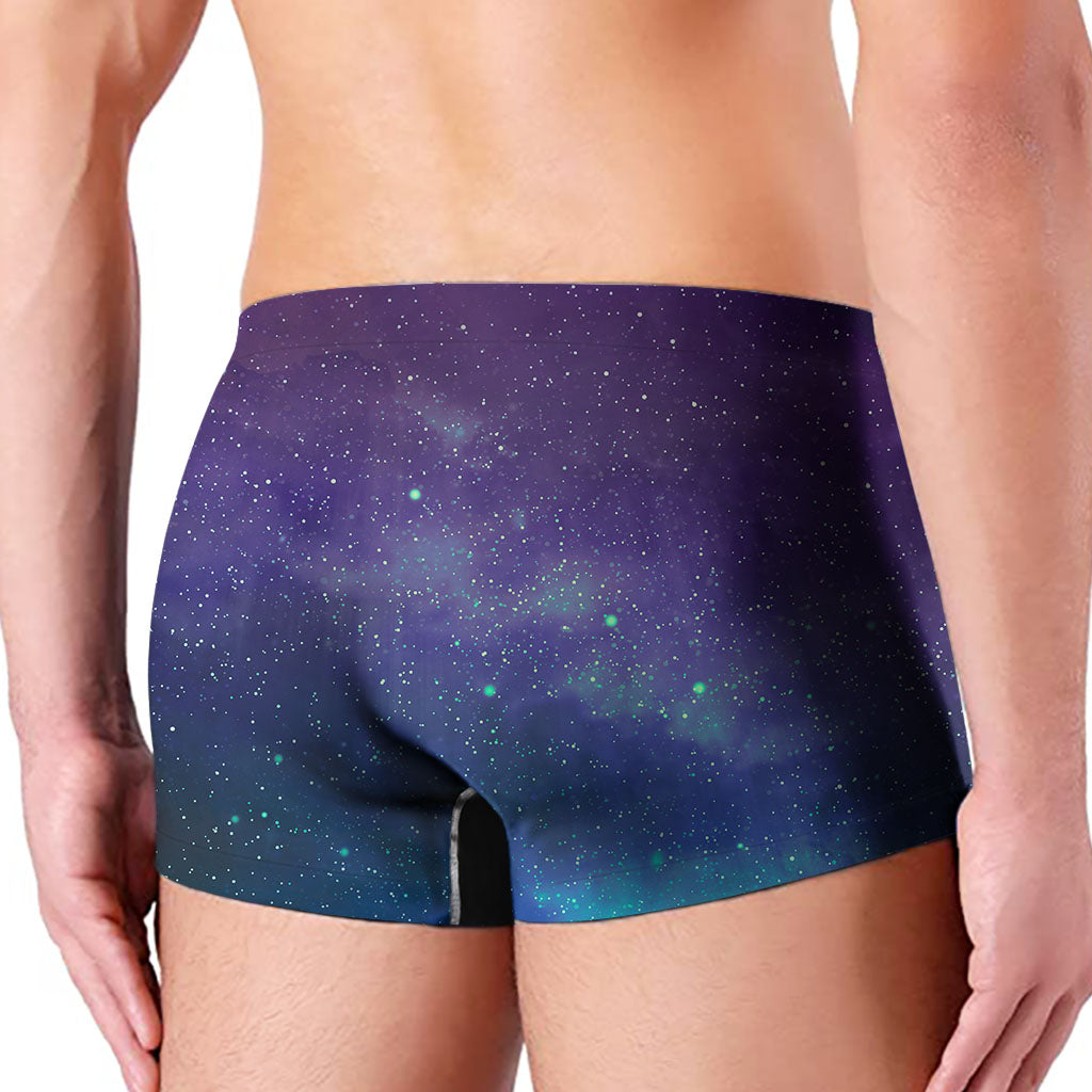 Purple Turquoise Galaxy Space Print Men's Boxer Briefs