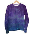 Purple Turquoise Galaxy Space Print Men's Crewneck Sweatshirt