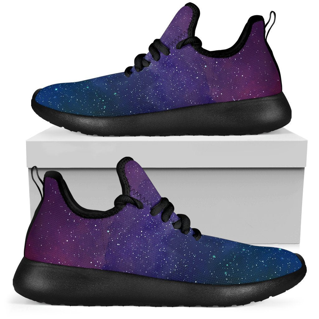 Purple Turquoise Galaxy Space Print Mesh Knit Shoes GearFrost
