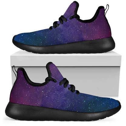 Purple Turquoise Galaxy Space Print Mesh Knit Shoes GearFrost