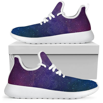 Purple Turquoise Galaxy Space Print Mesh Knit Shoes GearFrost