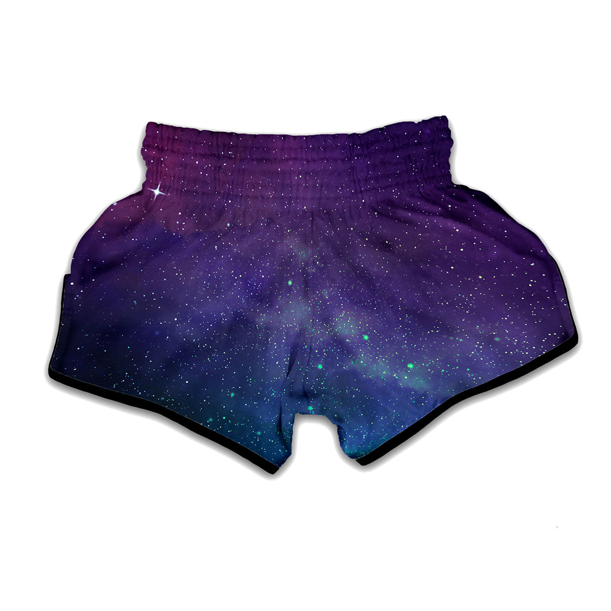 Purple Turquoise Galaxy Space Print Muay Thai Boxing Shorts