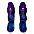 Purple Turquoise Galaxy Space Print Muay Thai Shin Guards