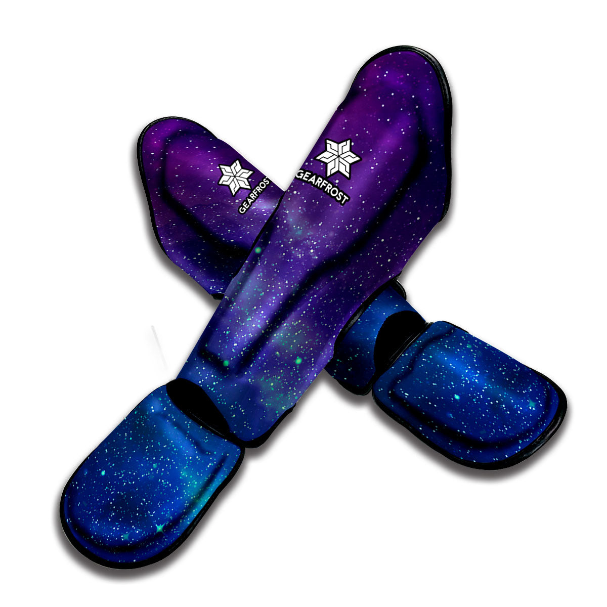 Purple Turquoise Galaxy Space Print Muay Thai Shin Guard