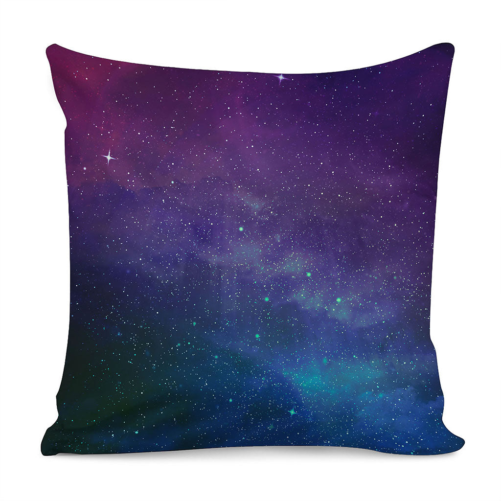 Purple Turquoise Galaxy Space Print Pillow Cover