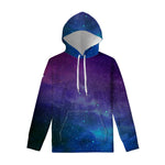Purple Turquoise Galaxy Space Print Pullover Hoodie