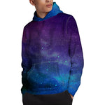 Purple Turquoise Galaxy Space Print Pullover Hoodie