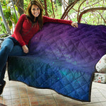 Purple Turquoise Galaxy Space Print Quilt