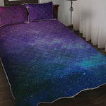 Purple Turquoise Galaxy Space Print Quilt Bed Set