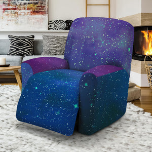 Purple Turquoise Galaxy Space Print Recliner Slipcover