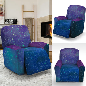 Purple Turquoise Galaxy Space Print Recliner Slipcover