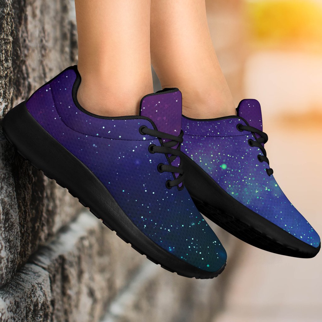 Purple Turquoise Galaxy Space Print Sport Shoes GearFrost