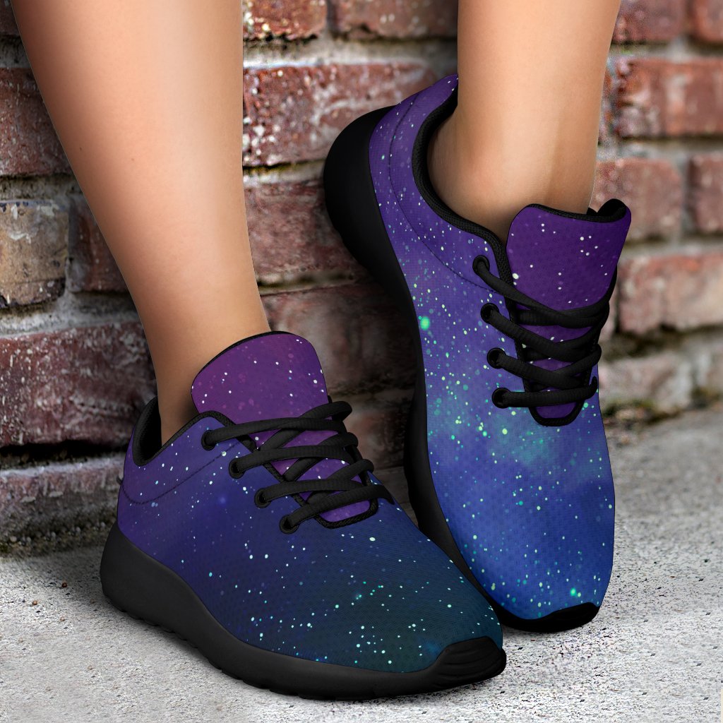 Purple Turquoise Galaxy Space Print Sport Shoes GearFrost