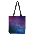 Purple Turquoise Galaxy Space Print Tote Bag