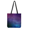 Purple Turquoise Galaxy Space Print Tote Bag