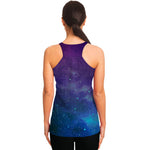 Purple Turquoise Galaxy Space Print Women's Racerback Tank Top
