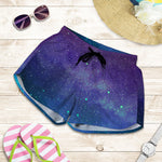 Purple Turquoise Galaxy Space Print Women's Shorts