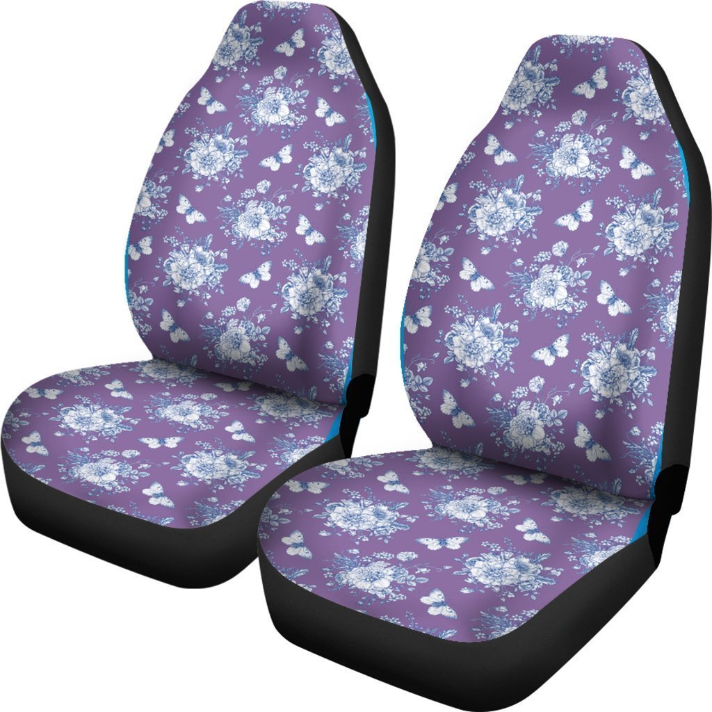 Purple Vintage Victorian Floral Universal Fit Car Seat Covers GearFrost
