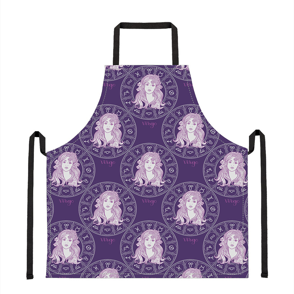 Purple Virgo Zodiac Pattern Print Apron