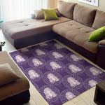 Purple Virgo Zodiac Pattern Print Area Rug