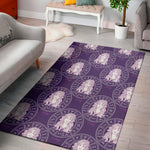Purple Virgo Zodiac Pattern Print Area Rug