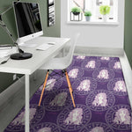 Purple Virgo Zodiac Pattern Print Area Rug