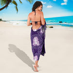 Purple Virgo Zodiac Pattern Print Beach Sarong Wrap