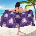 Purple Virgo Zodiac Pattern Print Beach Sarong Wrap