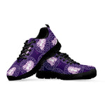 Purple Virgo Zodiac Pattern Print Black Sneakers