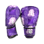 Purple Virgo Zodiac Pattern Print Boxing Gloves