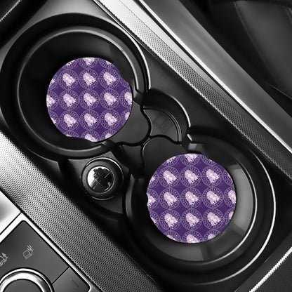 Purple Virgo Zodiac Pattern Print Car Coasters