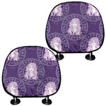 Purple Virgo Zodiac Pattern Print Car Headrest Covers